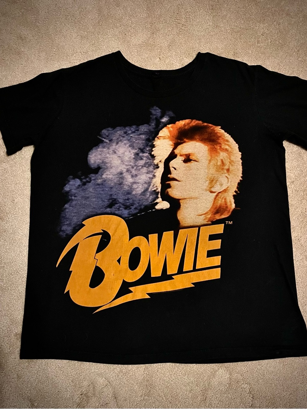 David Bowie Black Logo Graphic T-Shirt Size XL Rock & Pop Music Band Tee